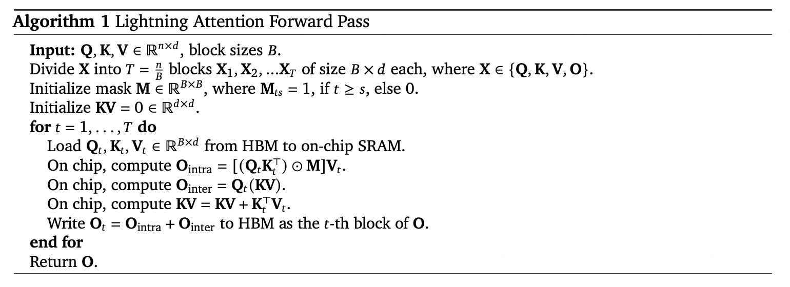 Lightning Attention Algorithm